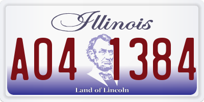 IL license plate A041384