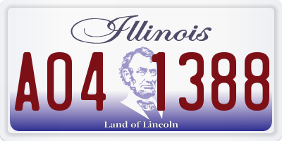 IL license plate A041388