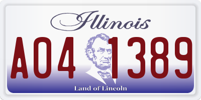 IL license plate A041389
