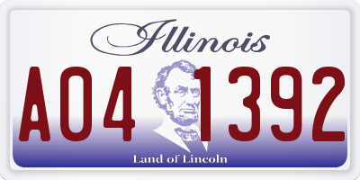 IL license plate A041392