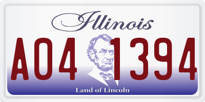 IL license plate A041394
