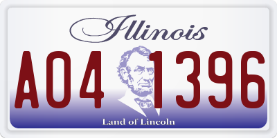 IL license plate A041396