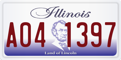 IL license plate A041397