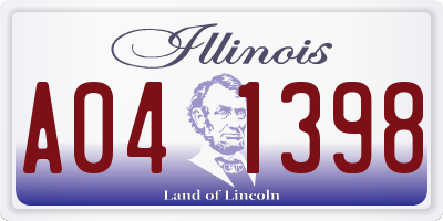 IL license plate A041398