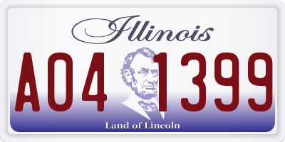 IL license plate A041399