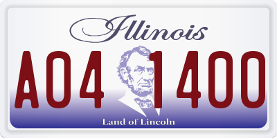 IL license plate A041400