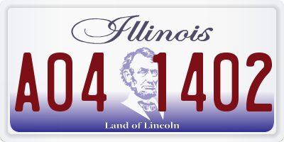 IL license plate A041402