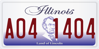 IL license plate A041404