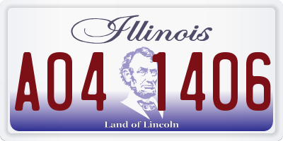 IL license plate A041406