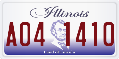 IL license plate A041410