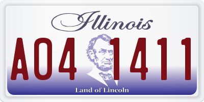 IL license plate A041411
