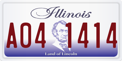 IL license plate A041414