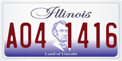IL license plate A041416
