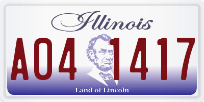IL license plate A041417