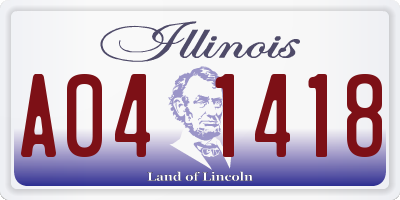 IL license plate A041418