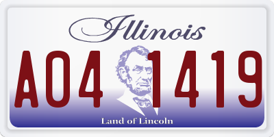 IL license plate A041419