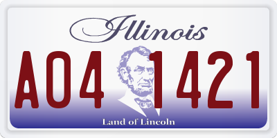 IL license plate A041421