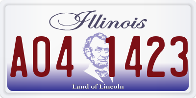 IL license plate A041423
