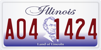 IL license plate A041424