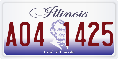IL license plate A041425