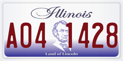 IL license plate A041428