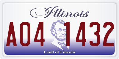 IL license plate A041432