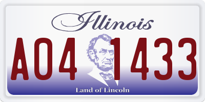 IL license plate A041433