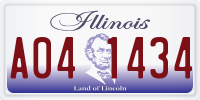 IL license plate A041434