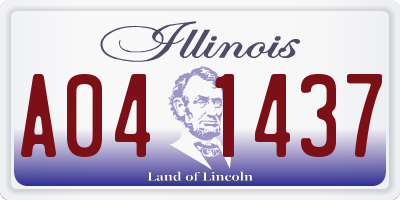 IL license plate A041437