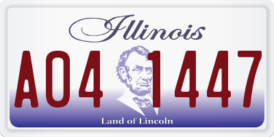 IL license plate A041447