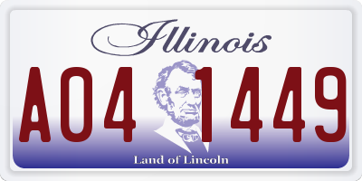 IL license plate A041449