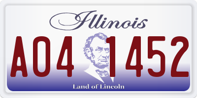 IL license plate A041452