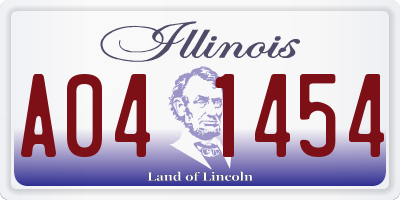 IL license plate A041454