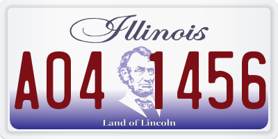 IL license plate A041456