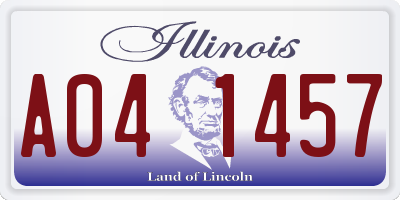 IL license plate A041457