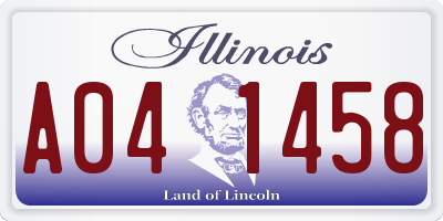 IL license plate A041458