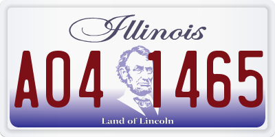IL license plate A041465