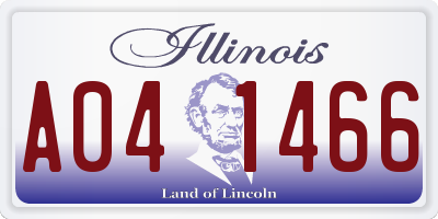 IL license plate A041466
