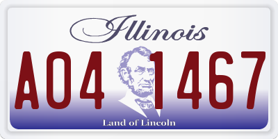IL license plate A041467