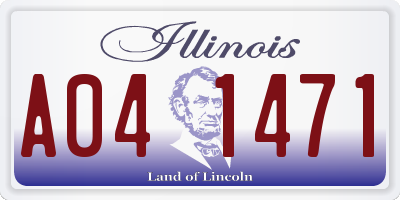 IL license plate A041471