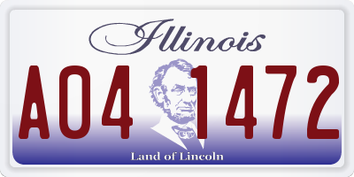 IL license plate A041472