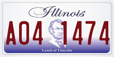 IL license plate A041474