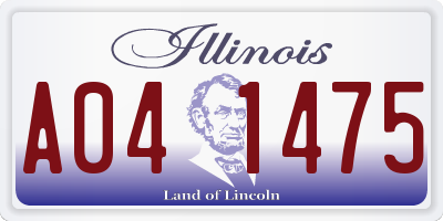 IL license plate A041475