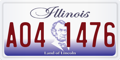 IL license plate A041476