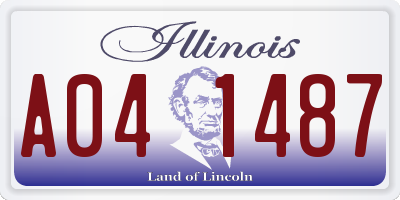 IL license plate A041487