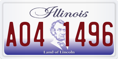 IL license plate A041496