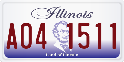 IL license plate A041511