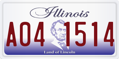 IL license plate A041514