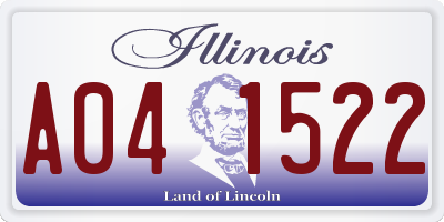 IL license plate A041522