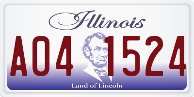 IL license plate A041524